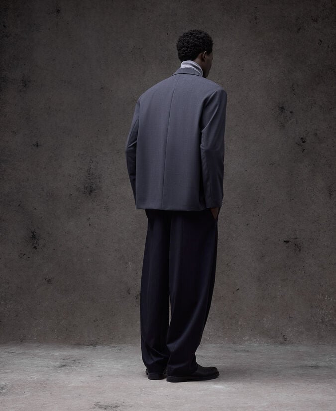 Adolfo Dominguez Blazer Cruzada Gris Marengo Hombre