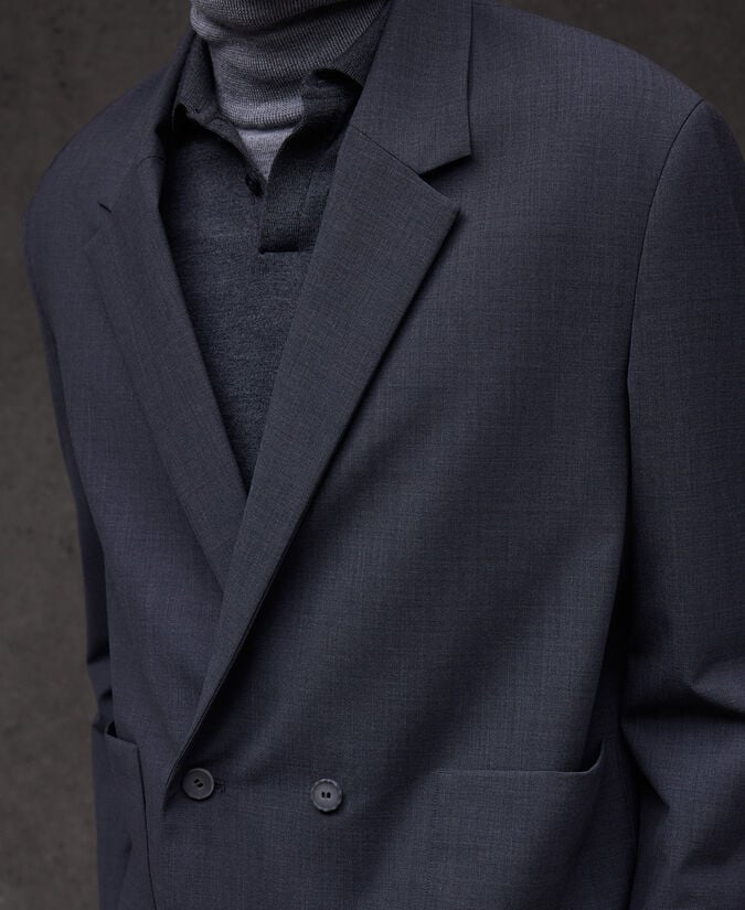 Adolfo Dominguez Blazer Cruzada Gris Marengo Hombre