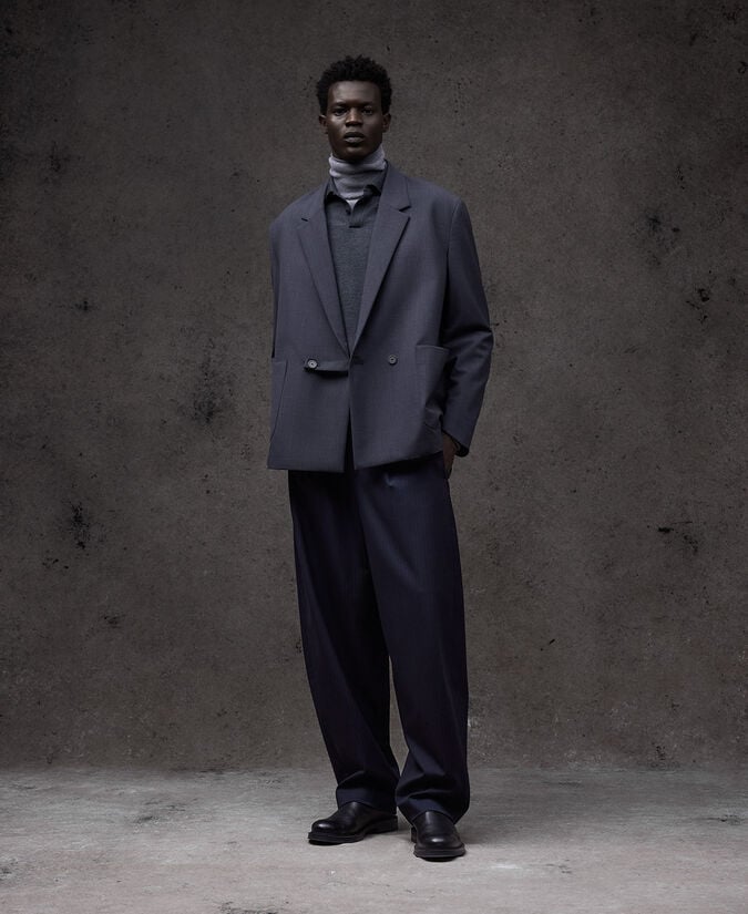 Adolfo dominguez Blazer cruzada gris marengo hombre