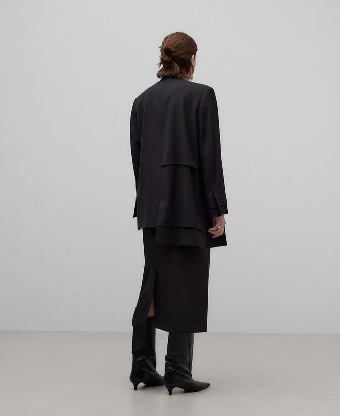 Adolfo Dominguez Blazer Desestructurada Negra Mujer