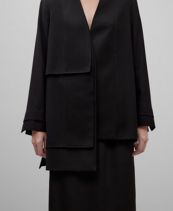 Adolfo Dominguez Blazer Desestructurada Negra Mujer