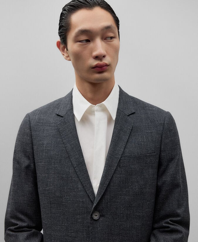 Adolfo Dominguez Blazer Regular Fit Gris Melange Hombre