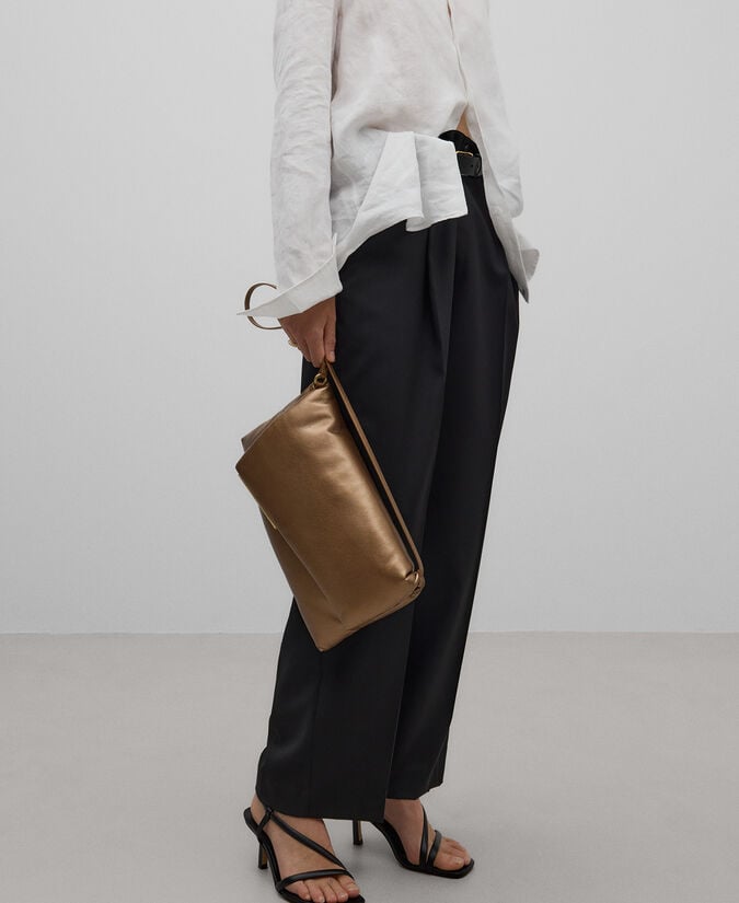 Adolfo Dominguez Bolso Acolchado Solapa Asimétrica Mujer