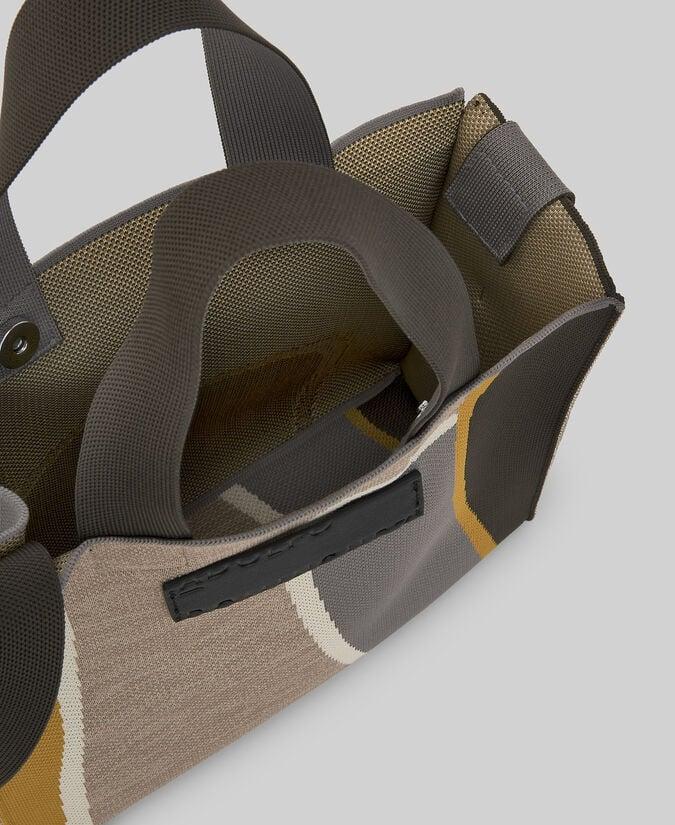 Adolfo Dominguez Bolso Mediano En Punto Estampado Mujer