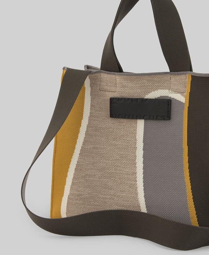 Adolfo Dominguez Bolso Mediano En Punto Estampado Mujer