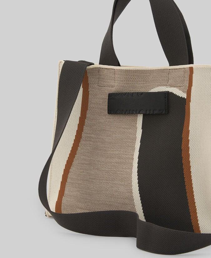 Adolfo Dominguez Bolso Mediano En Punto Estampado Mujer