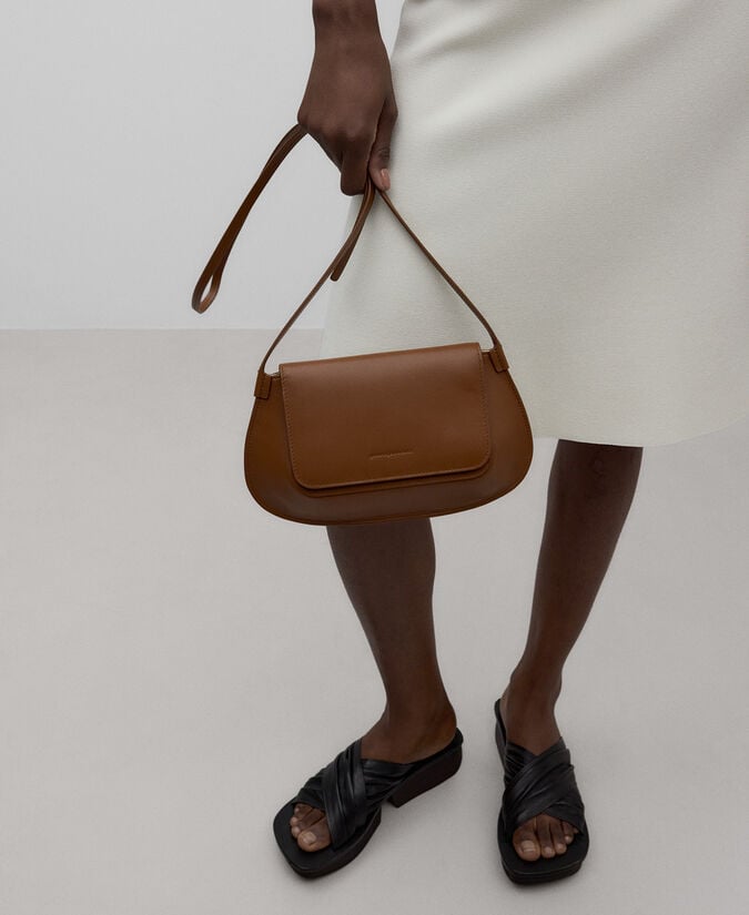 Adolfo Dominguez Bolso Mini Piel Responsable Marrón Mujer