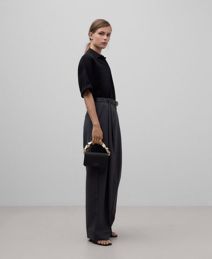 Adolfo Dominguez Bolso Piel No Piel Asa Cubos Mujer