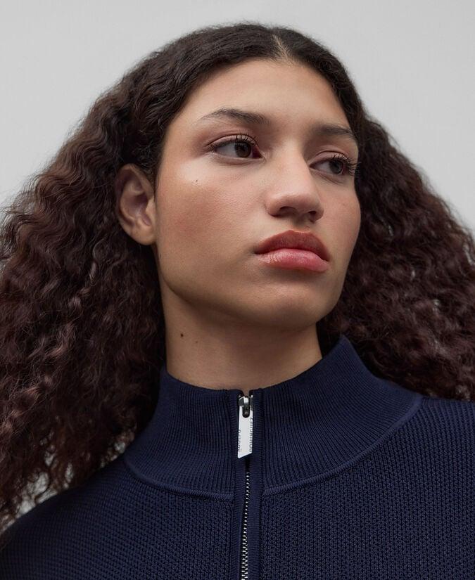 Adolfo Dominguez Bomber Punto Pointelle Azul Marino Mujer