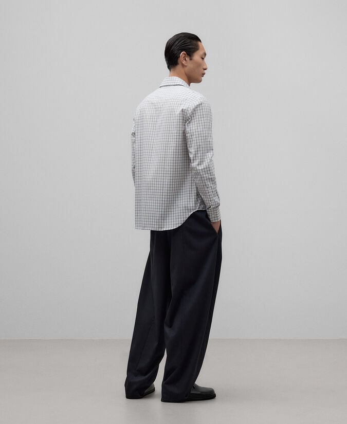 Adolfo Dominguez Camisa Algodón Cuadros Azul Hombre