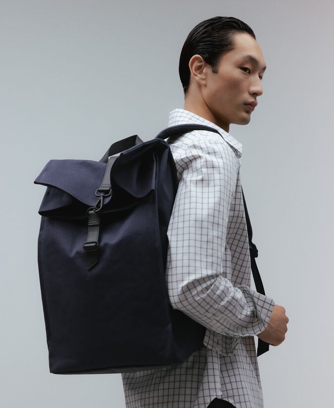 Adolfo Dominguez Camisa Algodón Cuadros Azul Hombre