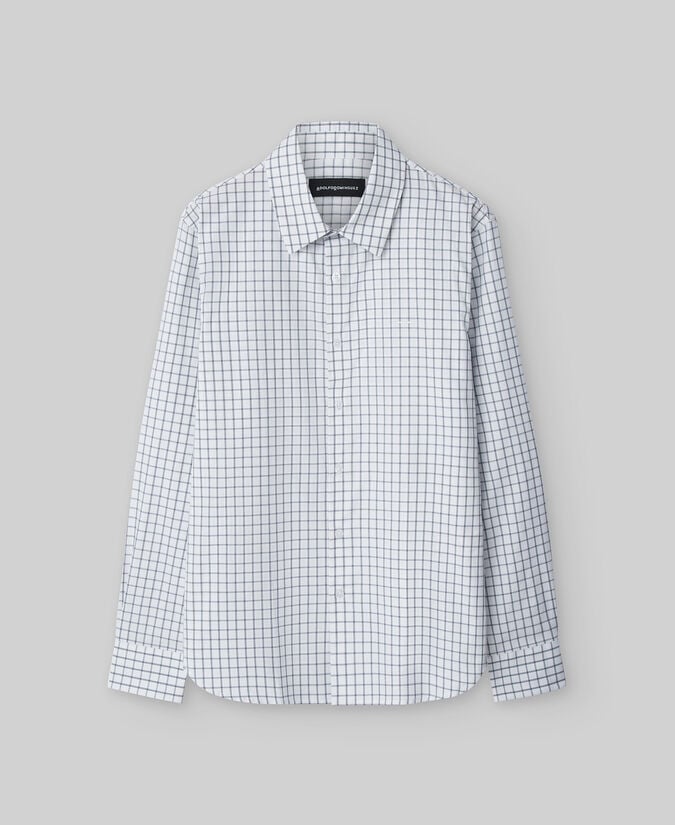 Adolfo Dominguez Camisa Algodón Cuadros Azul Hombre