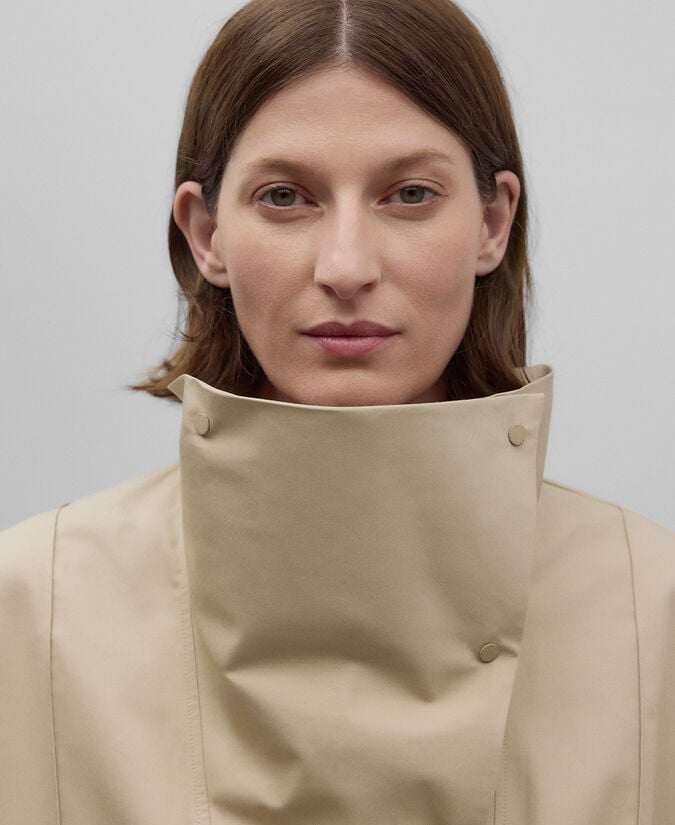 Adolfo Dominguez Camisa Algodón Cuello Chimenea Mujer