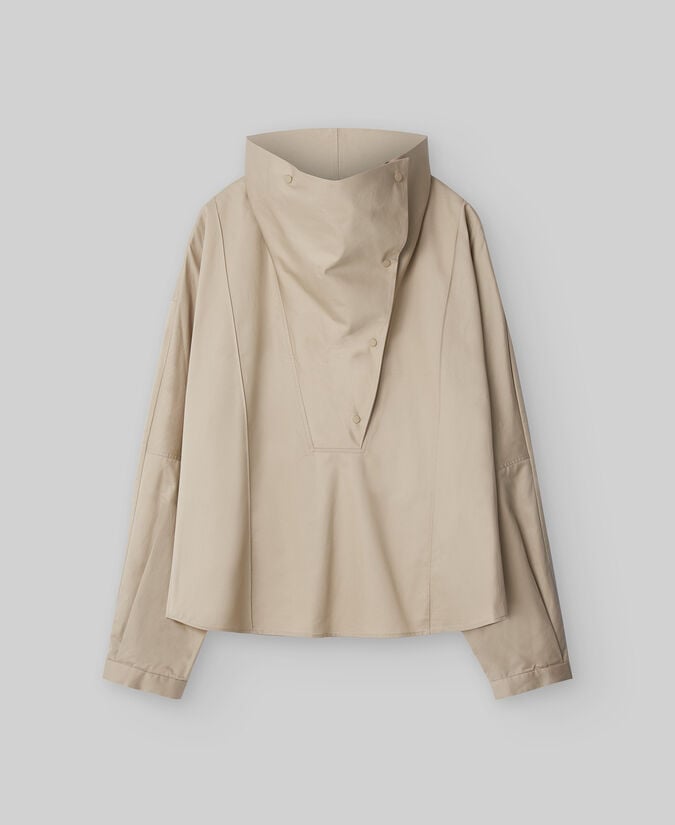 Adolfo Dominguez Camisa Algodón Cuello Chimenea Mujer