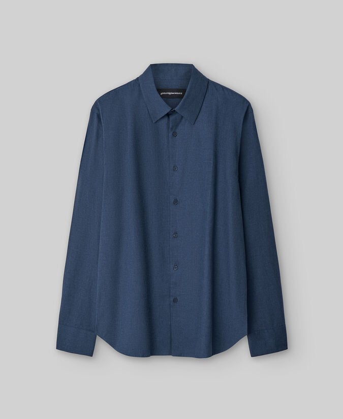 Adolfo Dominguez Camisa Algodón Orgánico Azul Hombre