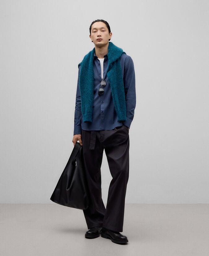 Adolfo dominguez Camisa algodón orgánico azul hombre