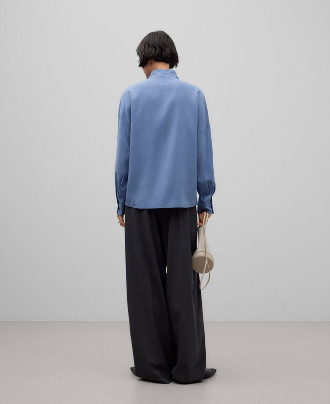 Adolfo Dominguez Camisa Cuello Chimenea Cruzado Mujer