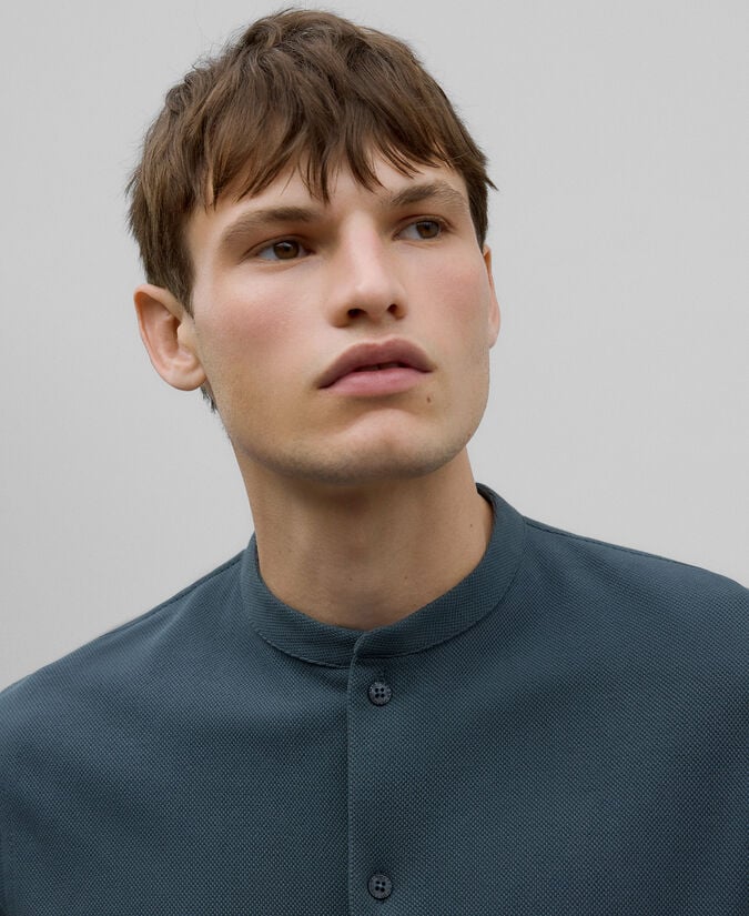 Adolfo Dominguez Camisa Estructurada Cuello Mao Hombre