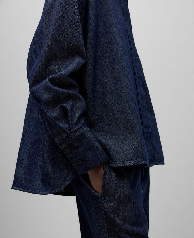 Adolfo Dominguez Camisa Oversize Denim Algodón Mujer