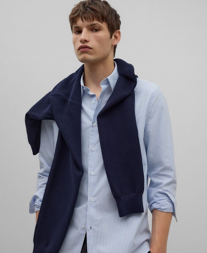 Adolfo Dominguez Camisa Oxford Algodón Rayas Hombre