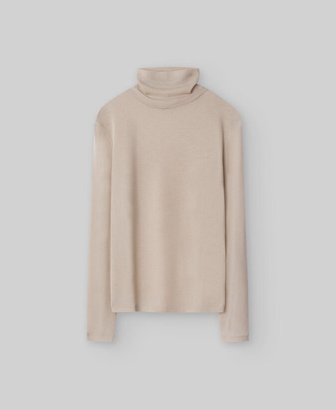 Adolfo Dominguez Camiseta Cuello Alto Lana Merino Mujer