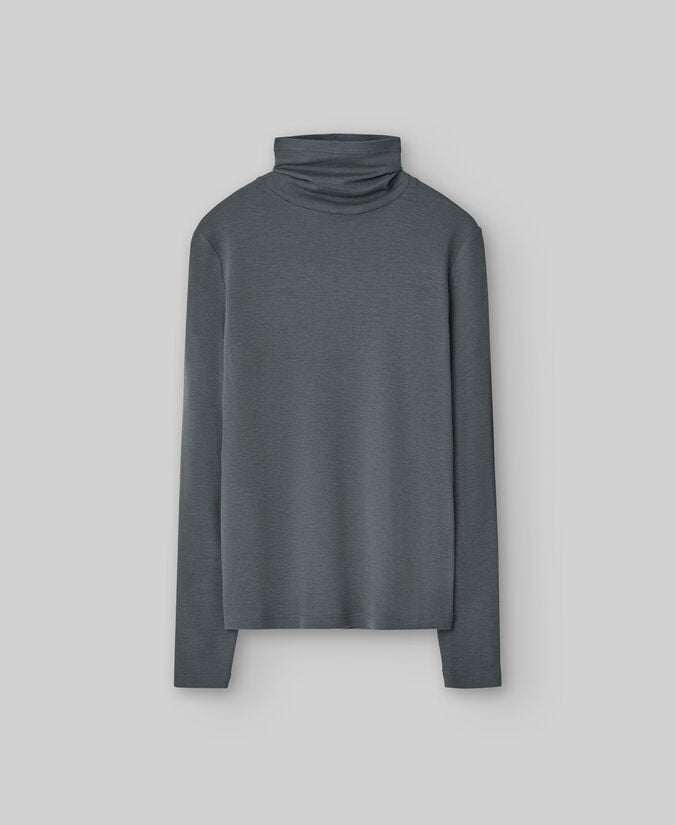 Adolfo Dominguez Camiseta Cuello Alto Lana Merino Mujer