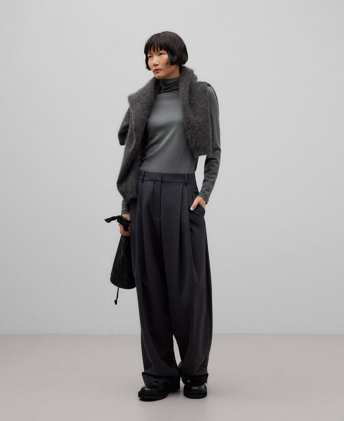 Adolfo dominguez Camiseta cuello alto lana merino mujer