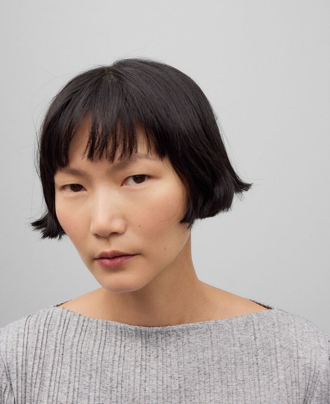 Adolfo Dominguez Camiseta Entallada Tejido Plisado Mujer