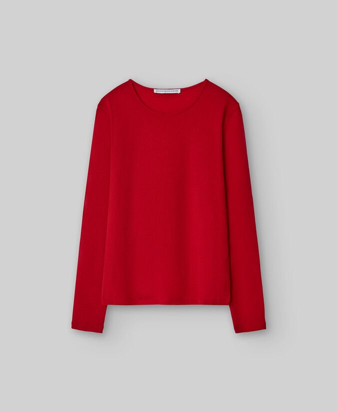 Adolfo Dominguez Camiseta Manga Larga Lana Merino Mujer