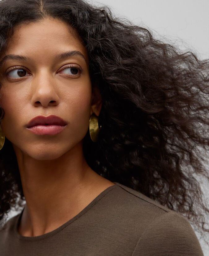 Adolfo Dominguez Camiseta Manga Larga Lana Merino Mujer