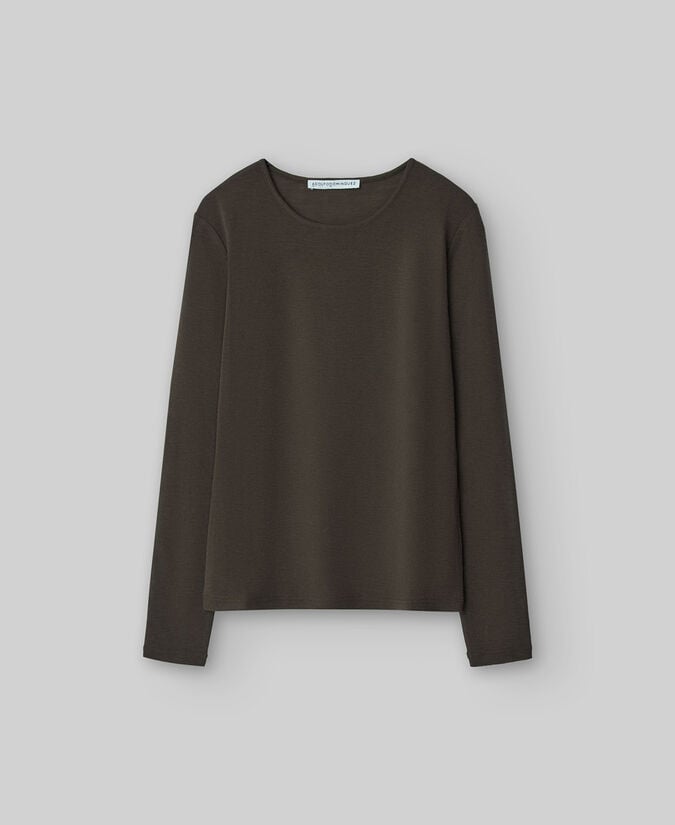 Adolfo Dominguez Camiseta Manga Larga Lana Merino Mujer