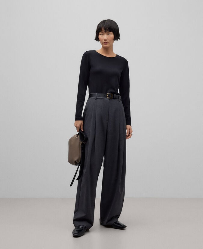 Adolfo dominguez Camiseta manga larga lana merino mujer