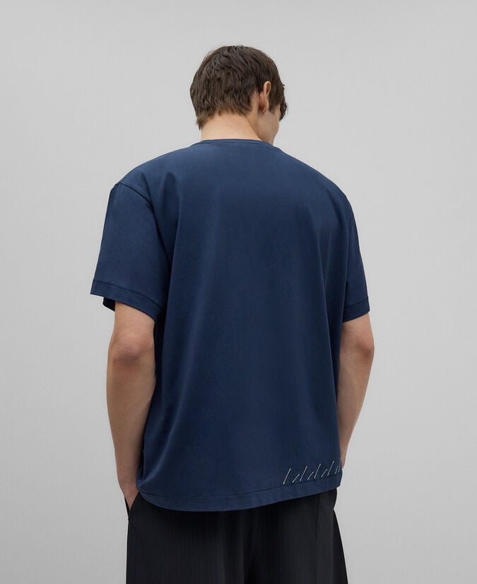 Adolfo Dominguez Camiseta Pespuntes Decorativos Hombre