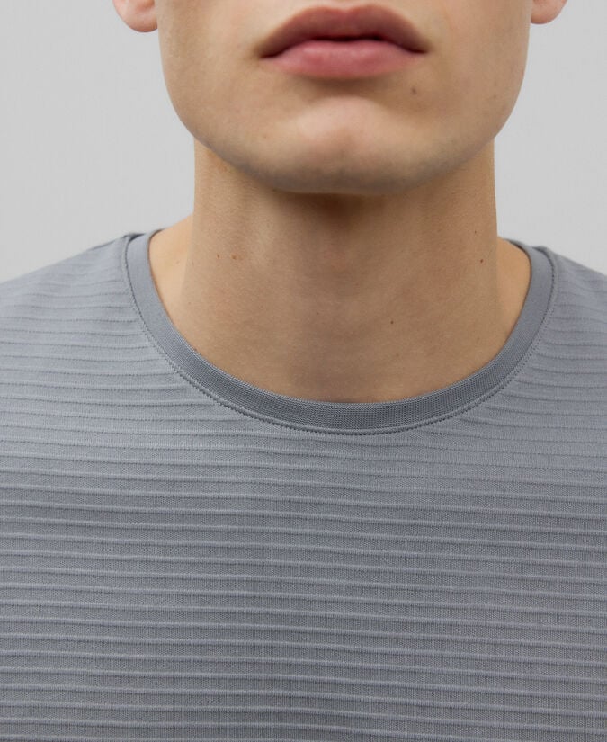 Adolfo Dominguez Camiseta Rayas En Relieve Gris Hombre
