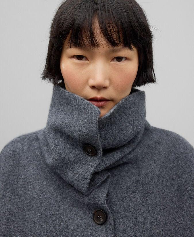 Adolfo Dominguez Capa Corta Lana Gris Melange Mujer