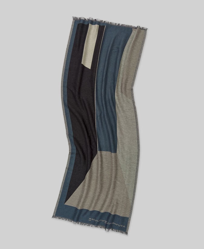 Adolfo dominguez Chal jacquard estampado geométrico mujer