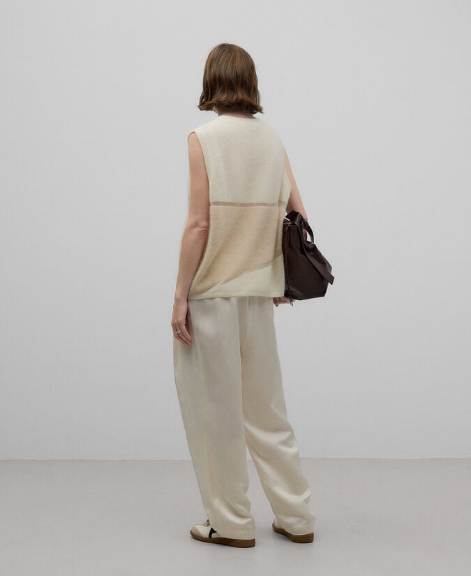 Adolfo Dominguez Chaleco Punto Con Transparencias Mujer