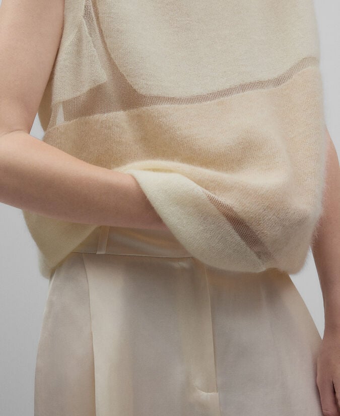 Adolfo Dominguez Chaleco Punto Con Transparencias Mujer