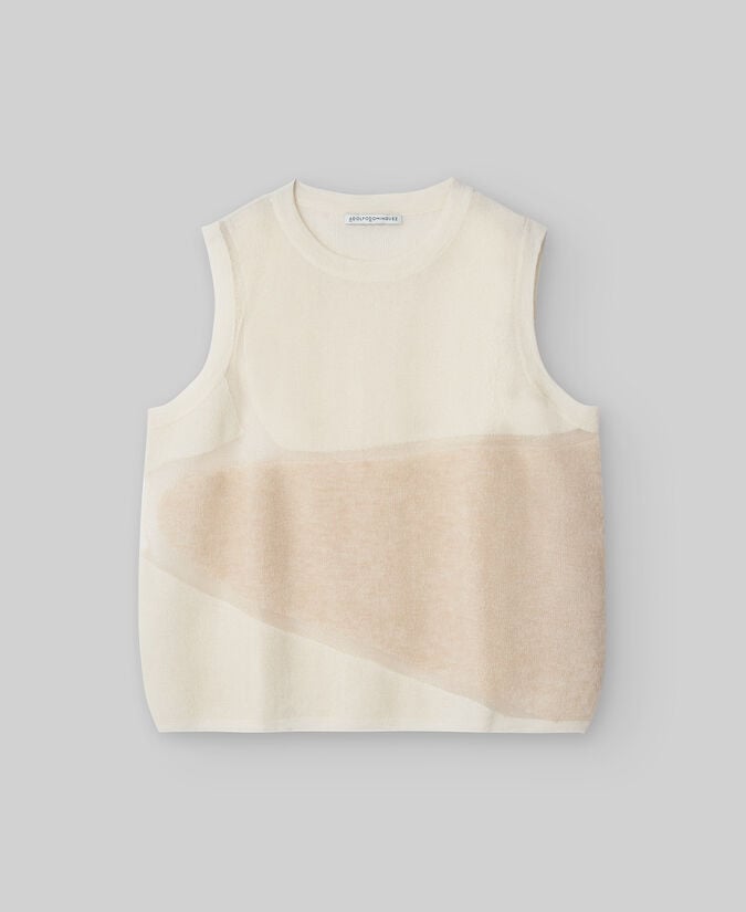 Adolfo Dominguez Chaleco Punto Con Transparencias Mujer