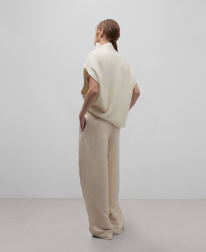 Adolfo Dominguez Chaleco Punto Cuello Chimenea Mujer