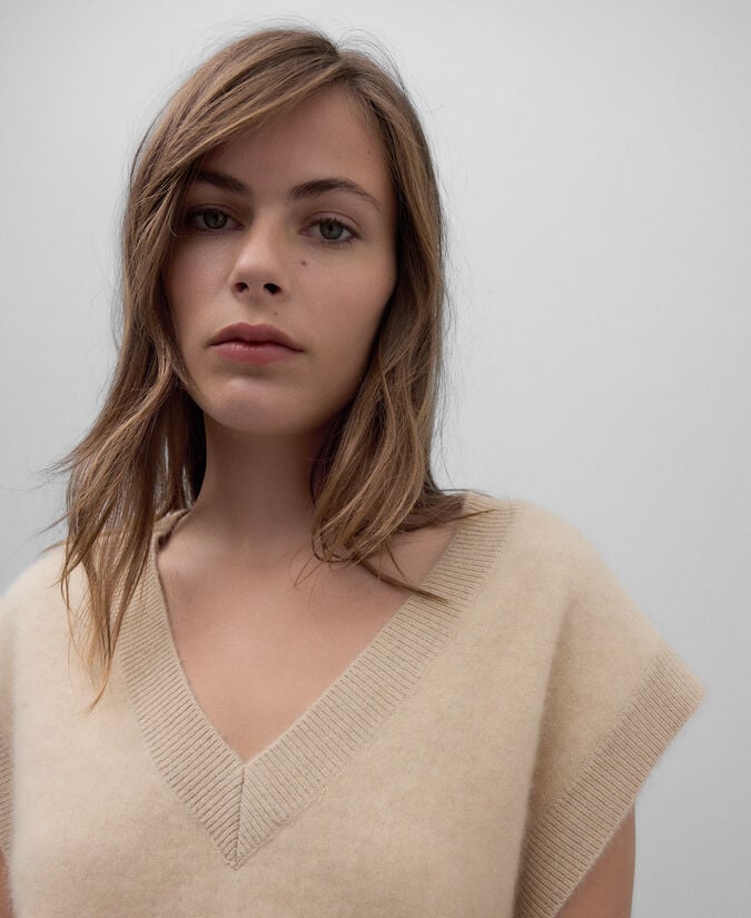 Adolfo Dominguez Chaleco Punto Mezcla Cashmere Mujer