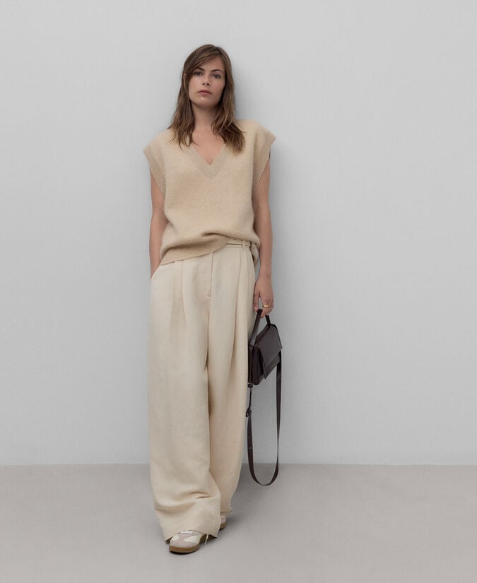 Adolfo dominguez Chaleco punto mezcla cashmere mujer