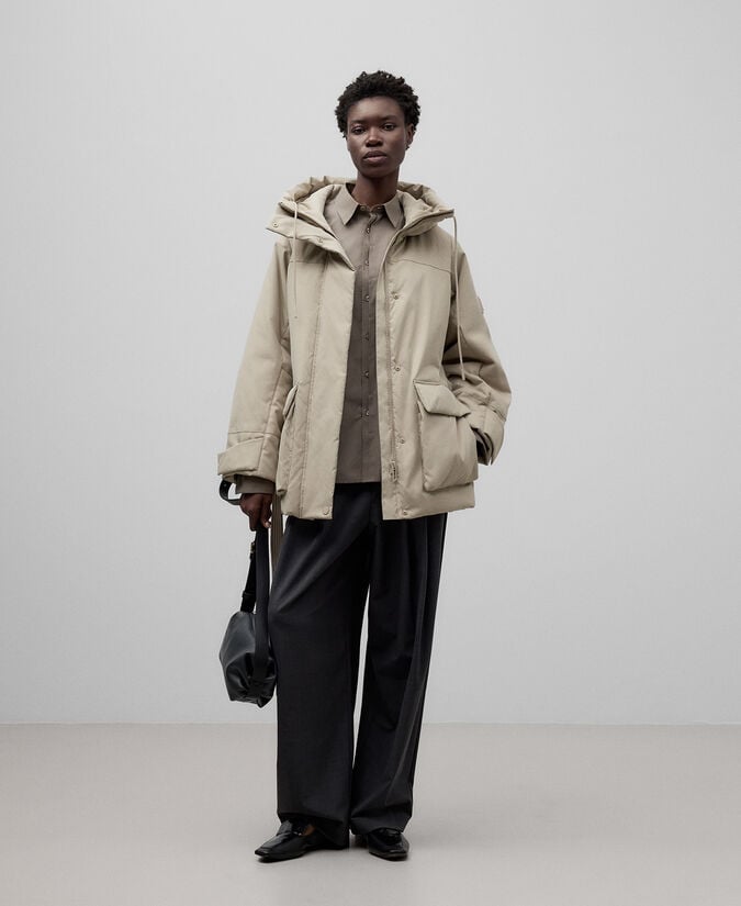 Adolfo dominguez Chaqueta acolchada con capucha mujer