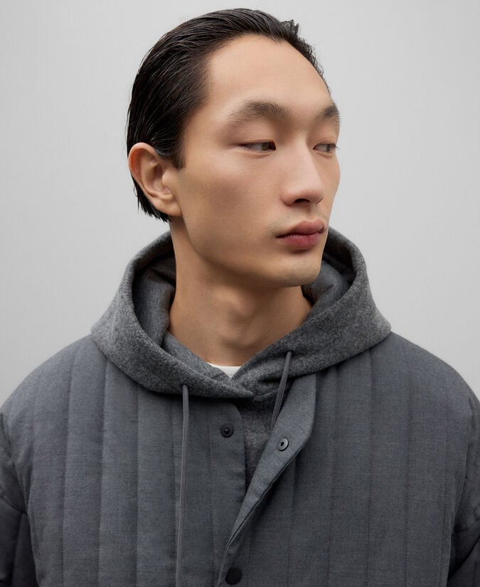 Adolfo Dominguez Chaqueta Acolchada Gris Marengo Hombre