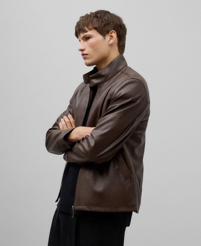 Adolfo Dominguez Chaqueta Biker Piel No Piel Hombre