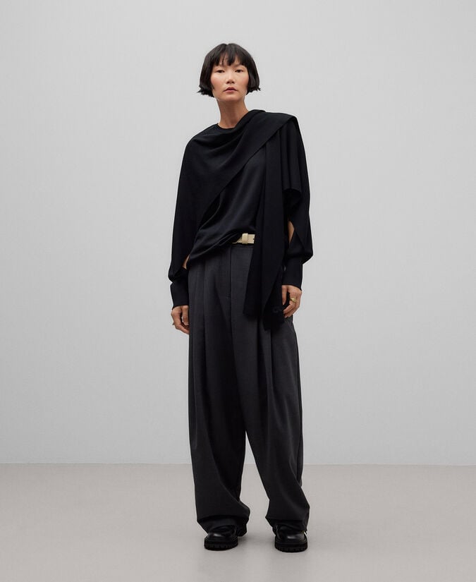 Adolfo dominguez Chaqueta con bufanda lana merino mujer