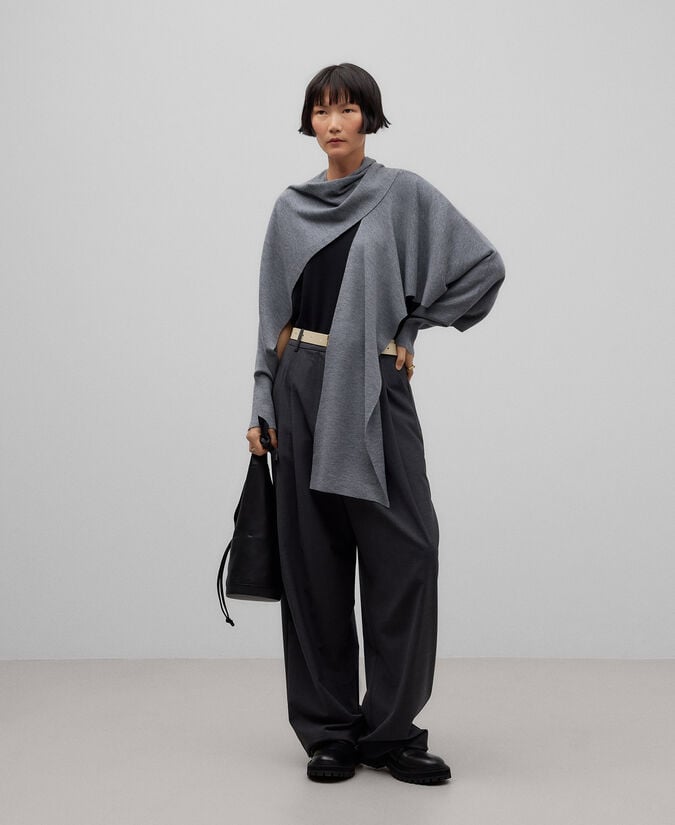 Adolfo dominguez Chaqueta con bufanda lana merino mujer