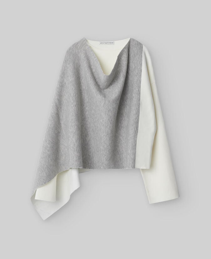 Adolfo Dominguez Chaqueta Con Chal Punto Intarsia Mujer