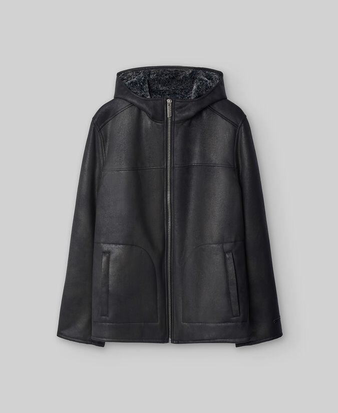 Adolfo Dominguez Chaqueta Piel No Piel Con Capucha Hombre