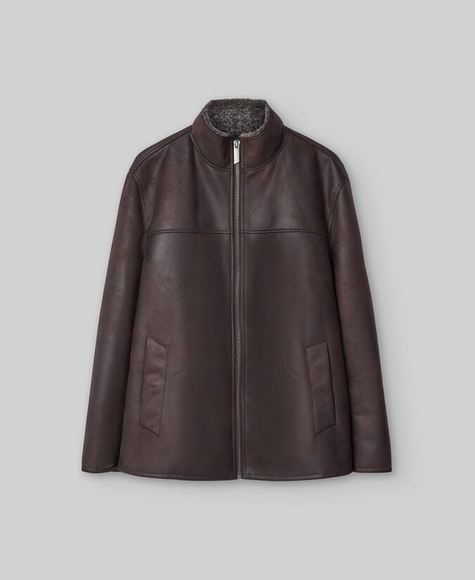 Adolfo Dominguez Chaqueta Piel No Piel Marrón Hombre